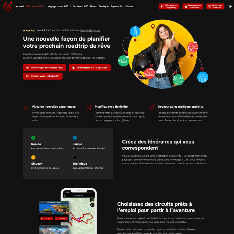 webdesign, landing page 68°
