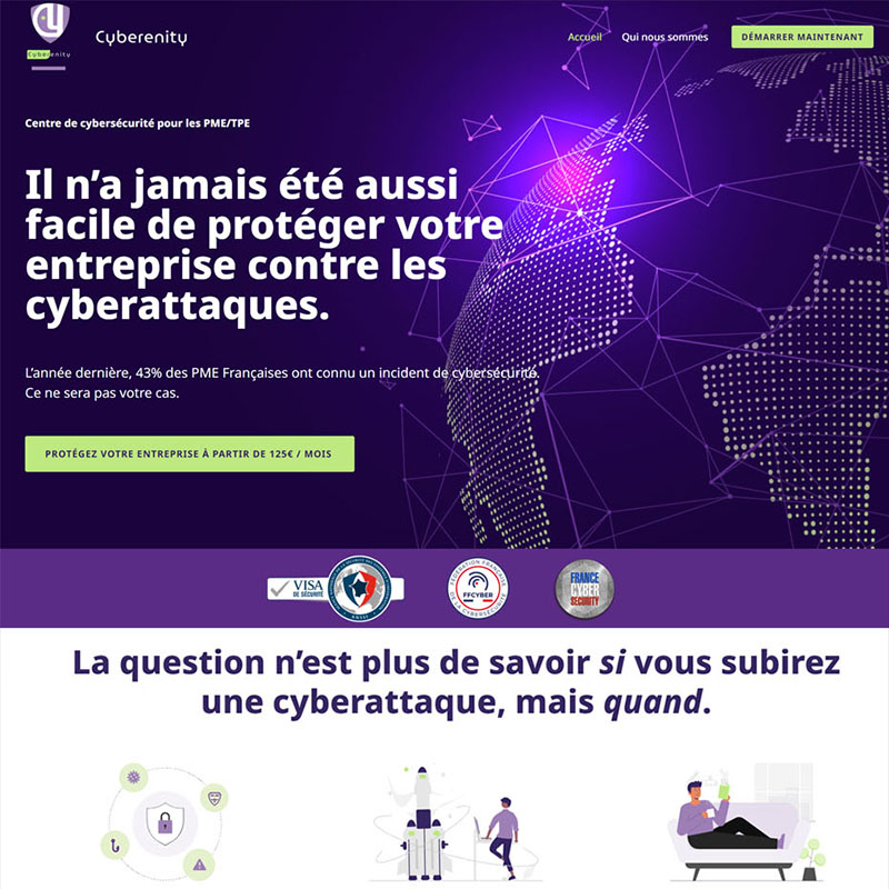 webdesign, landing page cyberenity