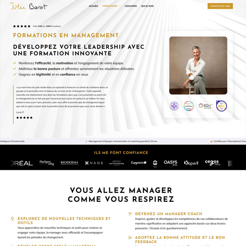 webdesign, landing page julie borot