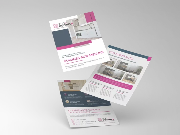 création d'un dépliant A4 pour Proj'Cuisines