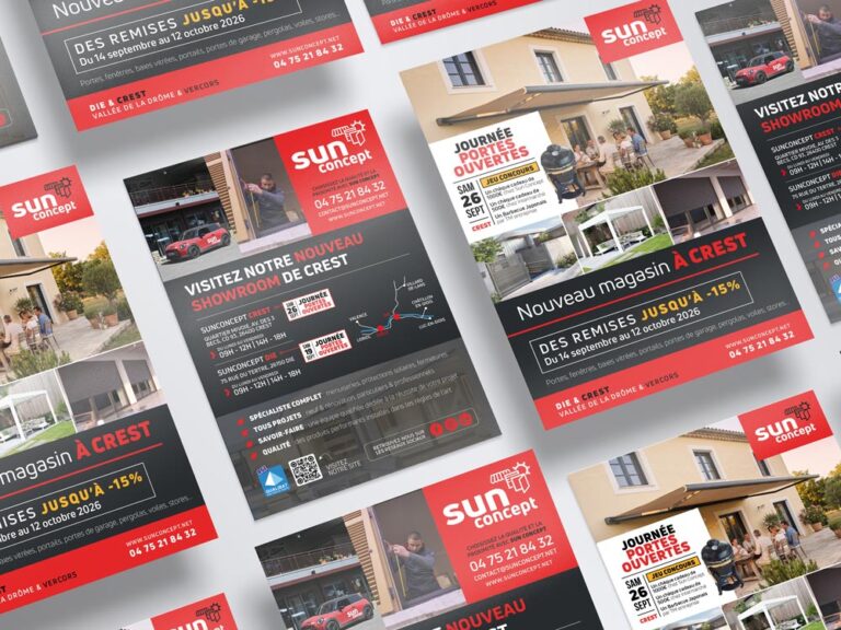 Création de flyer A5 pour Sun Concept